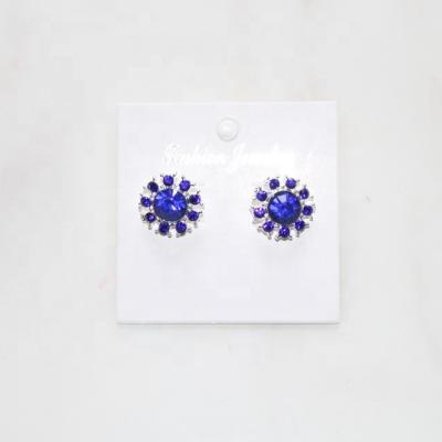 China CLASSIC free mix customize wedding silver bridal blue diamond gold earrings crystal flower earring studs for sale