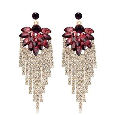 China Wholesale Casual / Sporty Free Customized Silver Crystal Beaded Bridal Wedding Earrings for sale