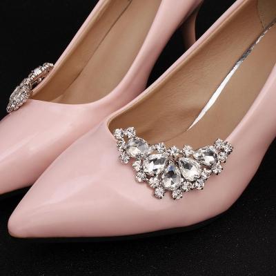 China Wholesale Silver Diamond Removable Shoe Buckle Factory Bridal Shoe Clip for sale