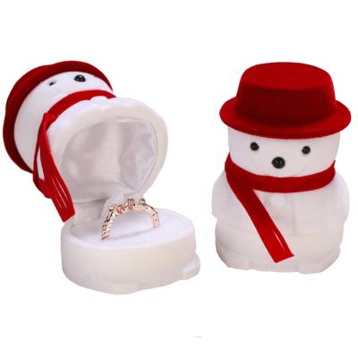 China Wedding Wholesale Cheap Popular Jewelry Flocking Doll Shaped Ring Storage Box for sale