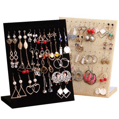 China Creative L Shaped Pendant Necklace Display Pilou Earrings Jewelry Display Rack Earrings Board Jewelry Display Rack for sale