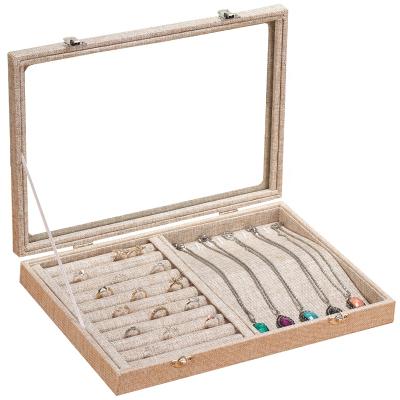 China Jewelry Window Box Jewelry Tray Jewelry Canvas Display, Jewelry Storage Box, Ring and Necklace for sale