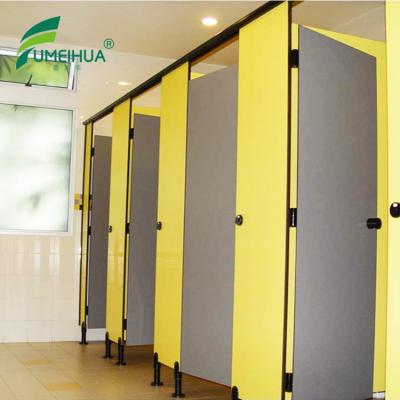 China Easy to clean; impact resistant phenolic resin compact laminate hpl panel wc wood grain toilet cubicle partition stall in mumbai for sale