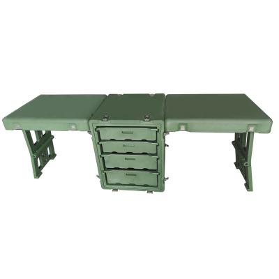 China Desk / table in the field military plastics field mobile office / table case B with two chairs used in the field for sale