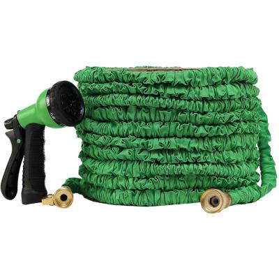 China XUNCHI 7.5m/22.5m Adjustable Coiled Spool Water Magic Upgraded Hose To Watering With Spray Gun Expandable Garden Hose for sale