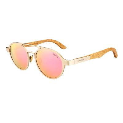 China bamboo & Titanium Wooden Polarized Bamboo Sunglasses Of High Fashion Wooden Women's Sunglasses Frame for sale