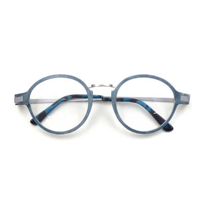 China For Round Reading Glass Men's Latest Fashion Metal Bamboo Wood Glasses for sale