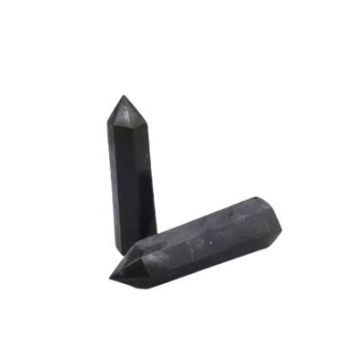 China New Design China Crystal Pillar Evil Spirits Natural Black Obsidian Crystal Column For Exorcize for sale