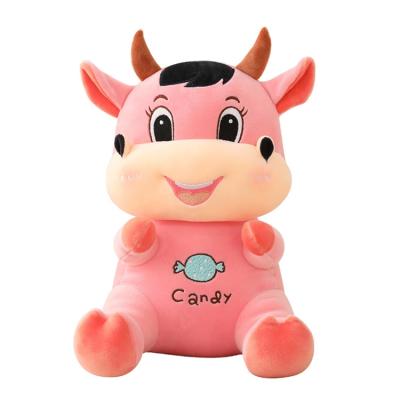 China Wholesale Price Handmade Cow Plush Toy Down Cotton Filling Material Plush Stuffed Beef Toys for sale