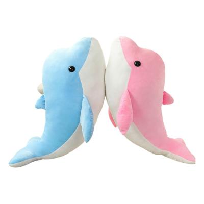 China Modern Design Handmade Custom Logo Plush Pillow Dolphin Animal Plush Stuffed Toy for sale