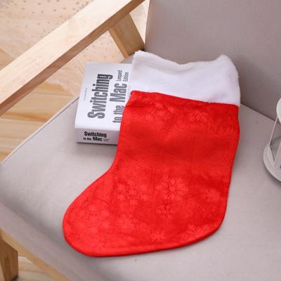 China Handmade Wholesale Custom Brand Feel Soft White Christmas Stockings for sale