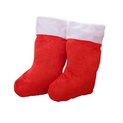 China Wholesale Price Handmade Giant White Plush Sublimation Empty Christmas Stockings for sale