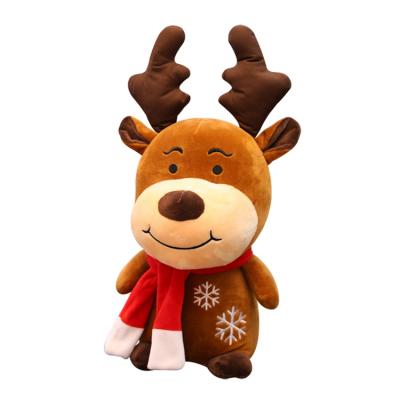 China Factory Handmade Sale Customized Logo Christmas Elk Plush Toy Cute Christmas Moose Plush Toy for sale