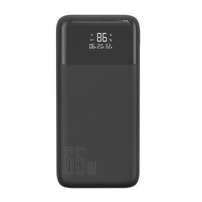 China Black 65w Power Bank 20000mah Universal Power Bank Built In Flashlight for sale