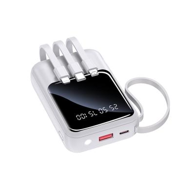 China Outdoor Black / White Power Bank With Built In Cable LED Indicators for sale