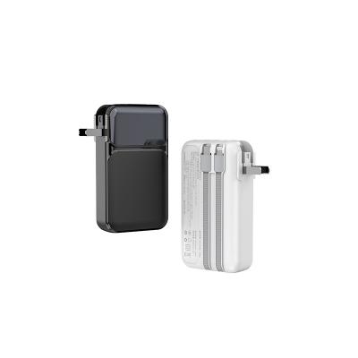 China Portable Fast Charging Type C Power Bank With Built In Cord CE Approved for sale