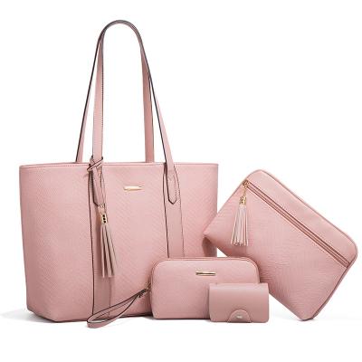 China Fashion Wholesale New Products High Quality Woman Fashion Handbag High Capacity Handbag Set for sale