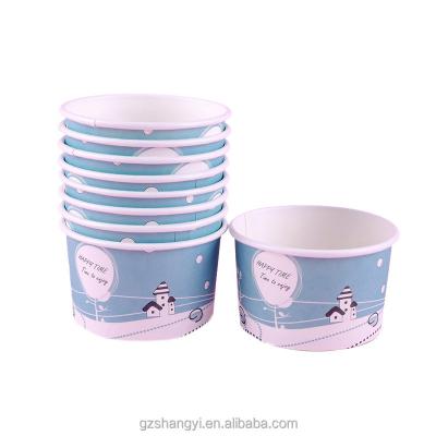 China Disposable Custom Packaging Ice Cream Paper Cups Disposable Paper Ice Cream Cup With Lid Ice Cream Cup for sale