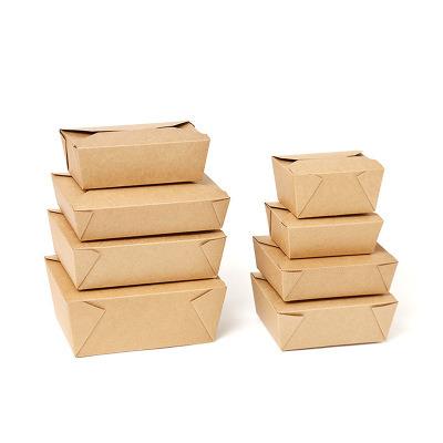 China Customized Disposable Take Out Logo Food Grade Disposable Paper Food Packaging Portable Fast Food Carrier Packing Box For Lunch Dinner for sale