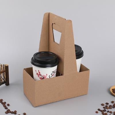 China Hot Sale Disposable 2 Cup Tea Shop Milk Quality Take Away 3 Wall Craft Coffee Paper Cup Holder Maker Easy Carrier For Food Delivery for sale