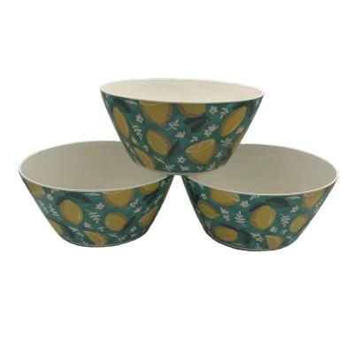 China Sustainable Amazon Hot Selling Melamine Salad Serving Bowl Eco-friendly Unbreakable Round Bamboo Fiber Fruit Bowl Salad Bowl for sale