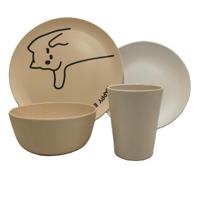 China Sustainable Durable High Quality Bamboo Fiber Melamine adult 25 cm 10 inch Plates 20 cm 8 inch plates  cups bowls  Dinnerware sets for sale