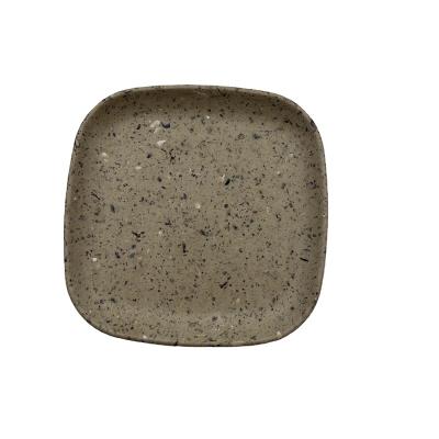 China Sustainable Small size 14 cm square shape coffee grounds plates snack dishes for sale