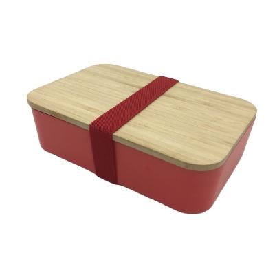 China Leak Proof 800 ml base different pantone color bamboo fiber lunch box with bamboo lid for sale