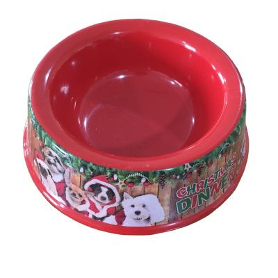 China Sustainable New Eco-friendly Non-slip Durable Non-toxic Dog Bowl Fancy Bamboo Fiber red color festive atmosphere pet bowls dog bowls for sale