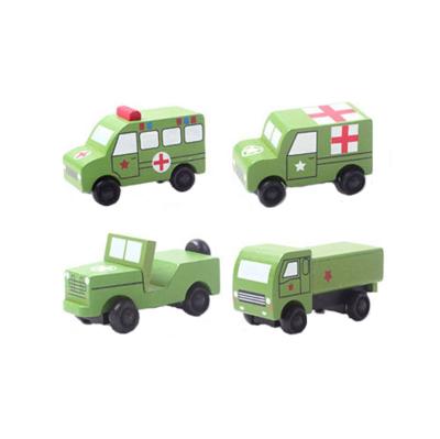 China Wooden Trailer Mini Cartoon Activity Baby Car Toy For Children for sale