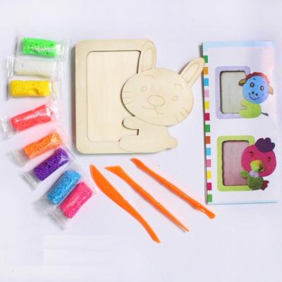 China Paint Log Colors Children's Gift Photo Wooden Frame Water Painting Doodle DIY Hand Color Coloring Toy for sale