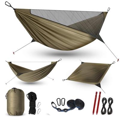 China Manufacturer Good Quality Foldable Camping Hammock with Mosquito Net for Outdoor Camping Hike for sale