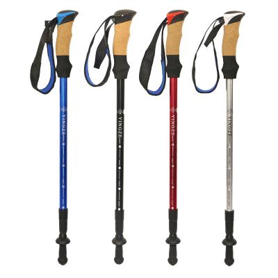 China Adjustable Folding Climbing Poles Shock Resistant Adjustable Trekking Walking Sticks Increasing Tungsten Steel Folding Stick Factory Direct Carbon Wholesale 02 for sale