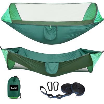 China Foldable Portable Nylon Hiking Hammocks With Mosquito Net Portable Nylon Hiking Hammocks For Outdoor Travel for sale