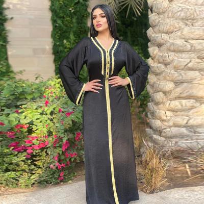 China Hot Selling Islamic Clothing Women Daily Wear Muslim Dresses Abaya Black Muslim Ladies Long Dresses for sale