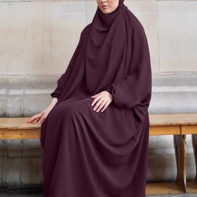 China Hot Selling Muslim Women's Prayer Dress Dubai Eid Hooded Muslim Women Hijab Daily Wear Women's Saudi Robe Free Size for sale