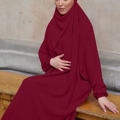 China Hot Selling Islamic Muslim Dress Prayer Clothing Daily Wear Women Dubai Muslim Abaya Khimar Dress For Women for sale