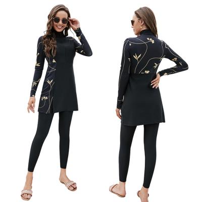 China QUICK DRY conservative full-coverage islamic swimsuit 2 piece long sleeve top islamic swimwear for women for sale