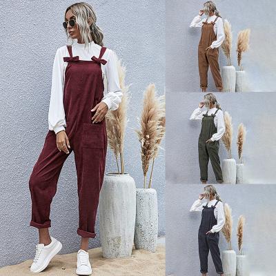 China Overall 2021 ZACAVIA Autumn New Women Casual Fashion Solid Color Bow Pants Fashionable Soft Female Simple Straight Bib QUICK DRY Overall for sale