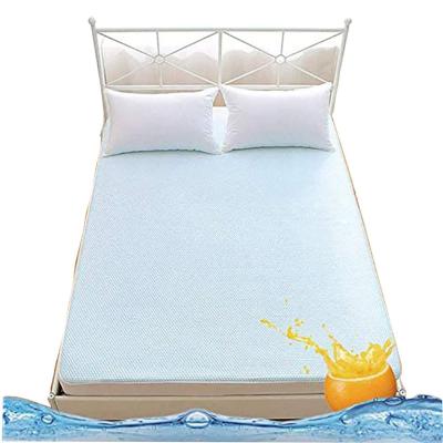 China 100% Polyester Knitted Fabric Single Mattress Cubrecama TPU Film Soft Waterproof Mattress Protector Anti Dust Mites For Home Hotel for sale