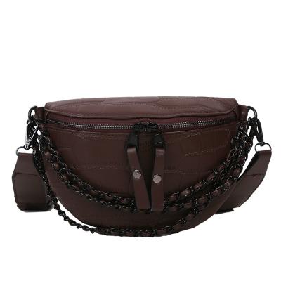 China New Fashion PU Waist Bag INS Soft Chest Bag Popular One Shoulder Messenger Bag for sale