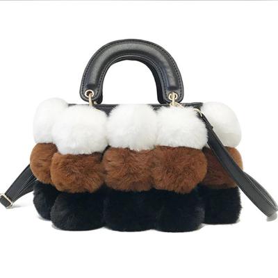 China New Winter PU Plush Shoulder Bag Personality Ins Style Handbag Trend Soft Plush Messenger Bag for sale