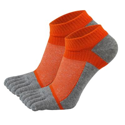 China Wholesale sporty men100% cotton five finger socks sport running 5 finger split toe yoga socks breathable toe socks for sale