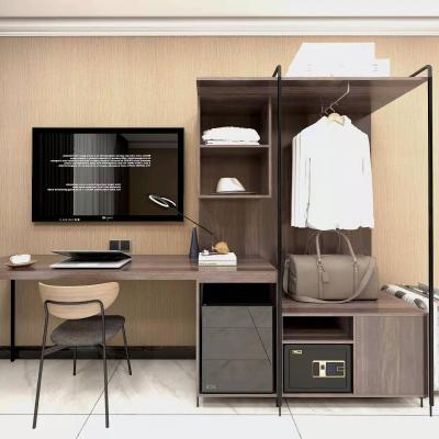 China Modern Modern 4 Star Hotel Bedroom Furniture Sets Wooden Hotel Wardrobe Combination for sale