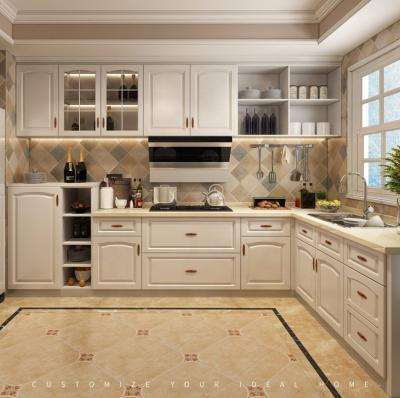 China Eco - Friendly Custom Made Top Quality Kitchen Furniture Set Kitchen Cupboard Set White Lacquer Cupboards for sale