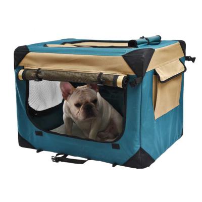 China Durable Pet Foldable Portable Waterproof Multifunctional Outdoor Cat Dog Carrier Breathable Travel Crate for sale