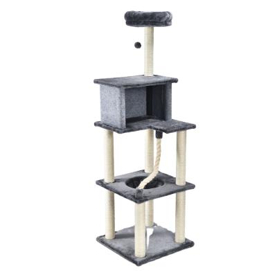 China Viable Size Cat Climbing Tree Stand With Toy And Condo Of XL for sale