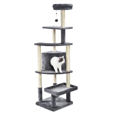 China Cheap Price Viable Kitten's Cat Tower Tree Kitty Stand Play House Indoor for sale