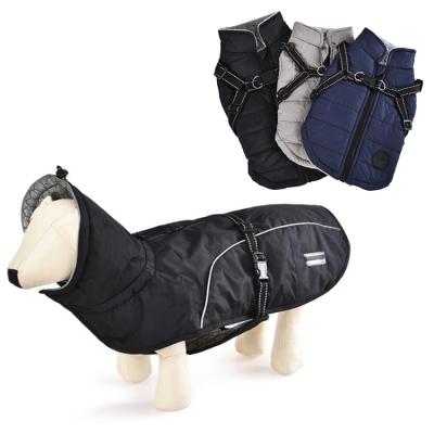 China Sustainable Waterproof Pet Sports Vest Reflective Camping Walking Warm Dog Coat Harness for sale