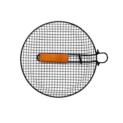 China High Quality Rounded Round BBQ Basket Grill Rack Mesh Net Wire BBQ Grill Dustproof Outdoor BBQ Grill for sale